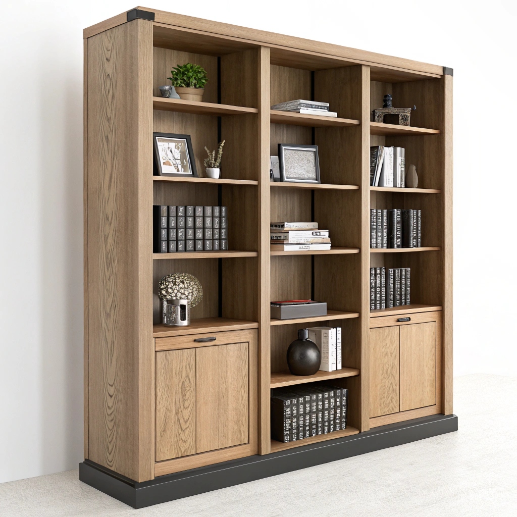 Desk and shelving unit for home office